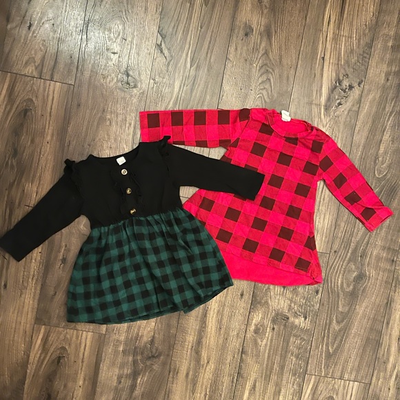Girls Buffalo Plaid Dresses - Picture 2 of 4